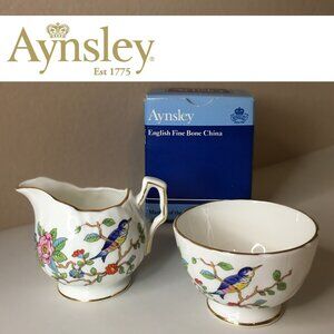 Vintage AYNSLEY "Pembroke" English Fine Bone China Suage & Creamer Set